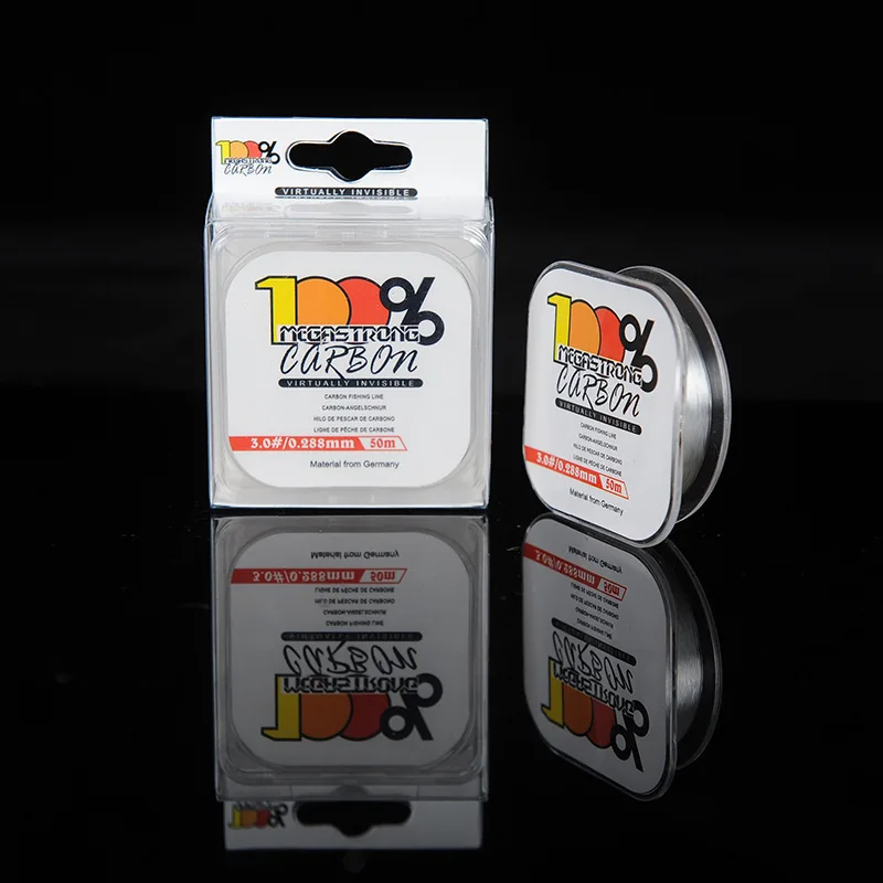 

100% Fluorocarbon Fishing Line 50M Super Strong Transparent Carbon Fiber Leader Line Sinking Line for Carp Fishing
