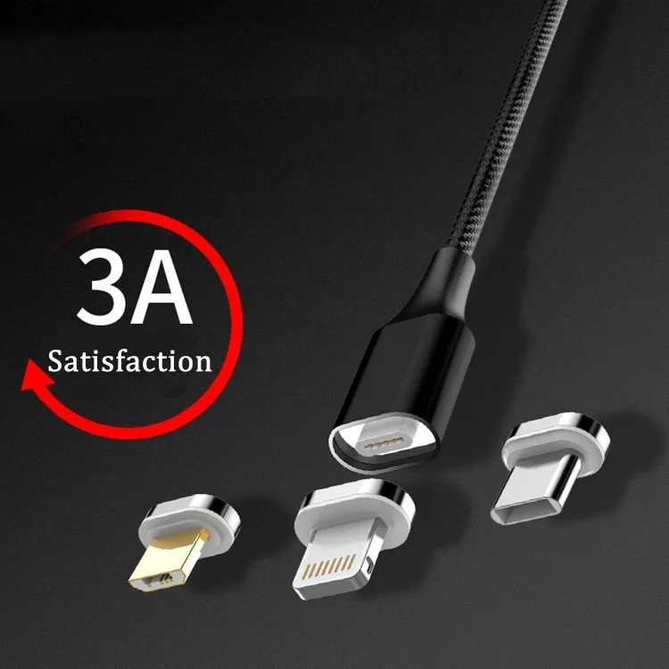 Магнитный кабель mi cro USB для зарядки телефона 3A быстрой шнур передачи данных на