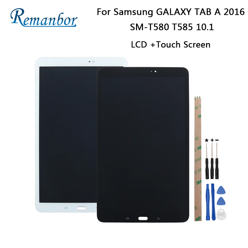 Remanbor For Samsung GALAXY TAB A 2016 SM-T580 T585 LCD Display + Touch Screen Tools Adhesive | Мобильные телефоны и