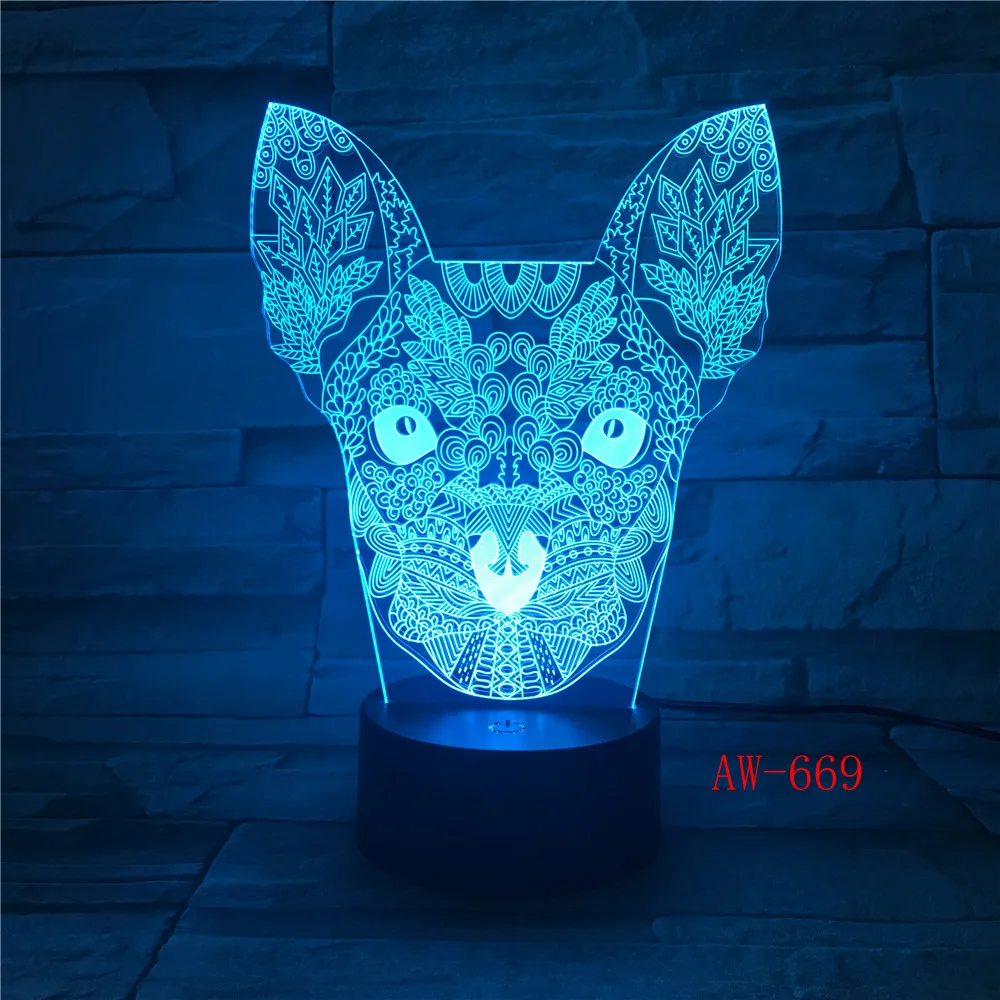 СВЕТОДИОДНЫЙ ночник в виде 3D кошки с USB-зарядкой комнатный декоративный