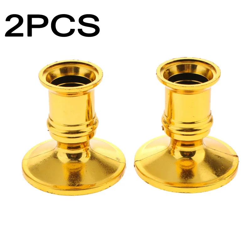 S Traditional Shape Fits Candlestick Gold Vintage Wedding Electronic Candles Tapers Party Home Decor