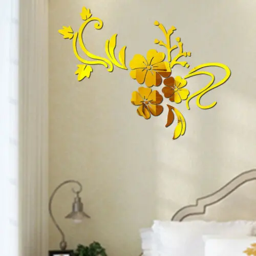 2019 новейшие зеркальные наклейки на стену с цветочным рисунком съемные настенные