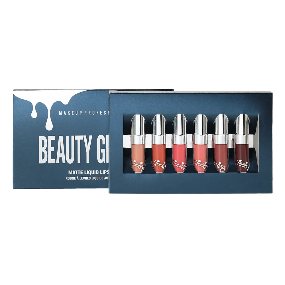 Набор жидких помад Beauty Glazed TSLM2 6 шт. водостойкая стойкая матовая помада подарки