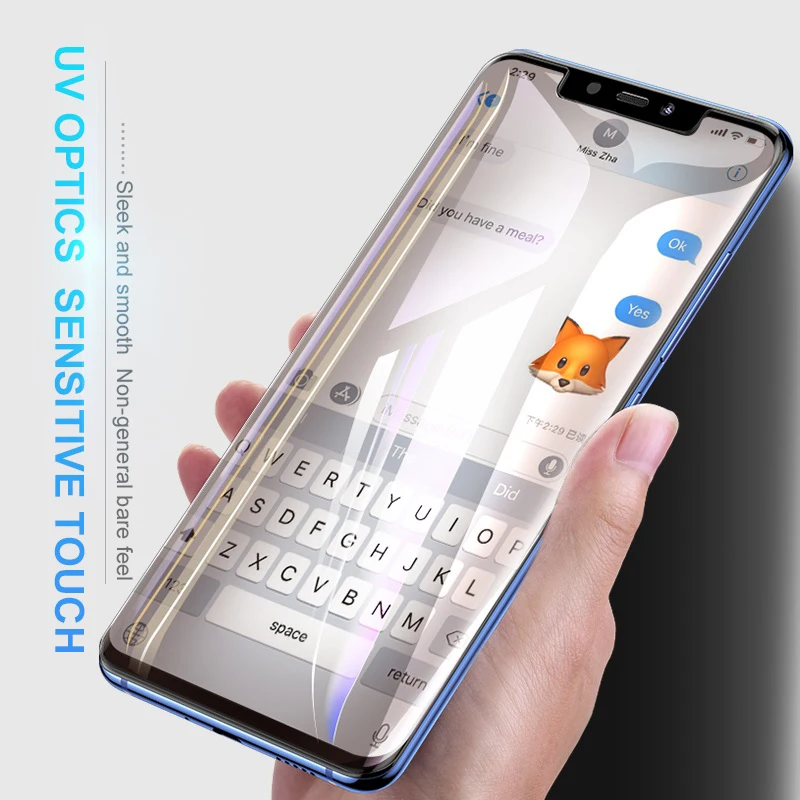 Высокотехнологичное ультратонкое УФ-клеевое закаленное стекло для Huawei Mate 20 Pro