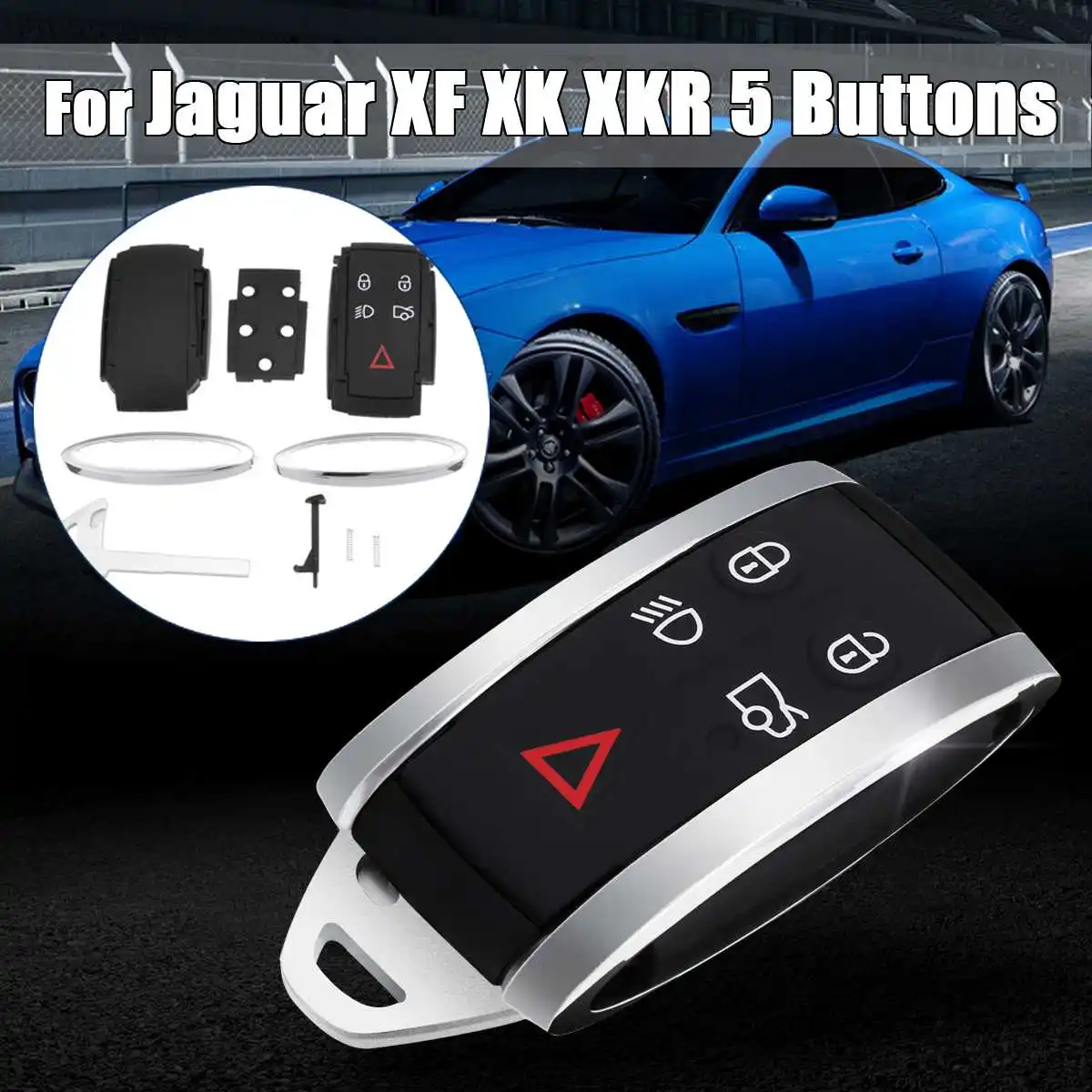 Для Jaguar XF 09-12 XK XKR 07-12 X-type 08 S-type 07-18 5 кнопок автомобиля дистанционного смарт-брелок корпус ж/чистое лезвие ключа