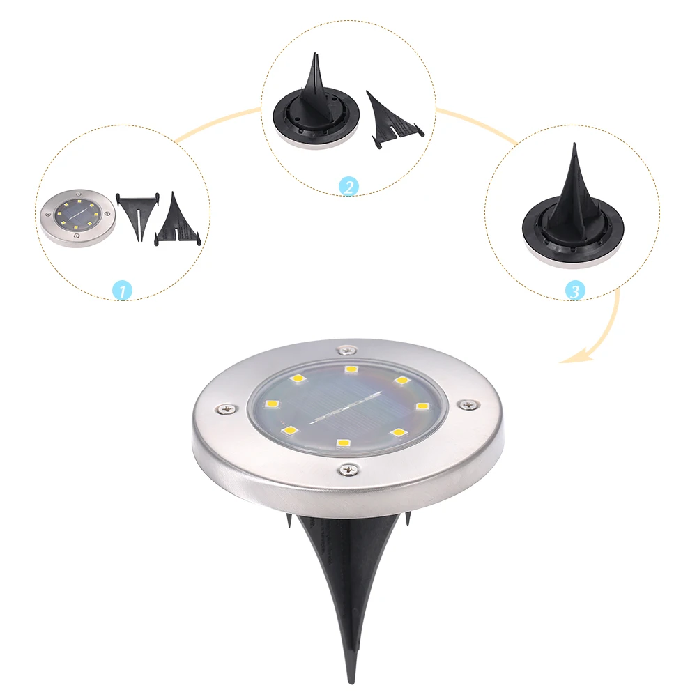 

4Pcs Solar Powered Energy Light Outdoor Lamp IP65 Water-resistant Garden Landscape Spike Lighting for Yard Pathway
