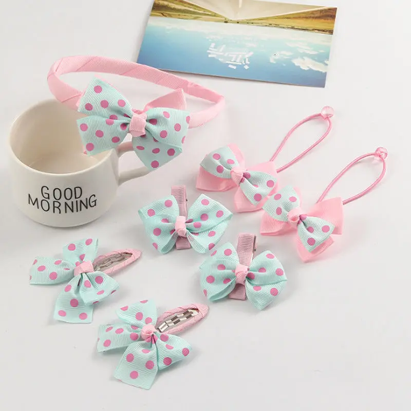 7 шт. детские головные уборы с бантом для девочек | Мать и ребенок