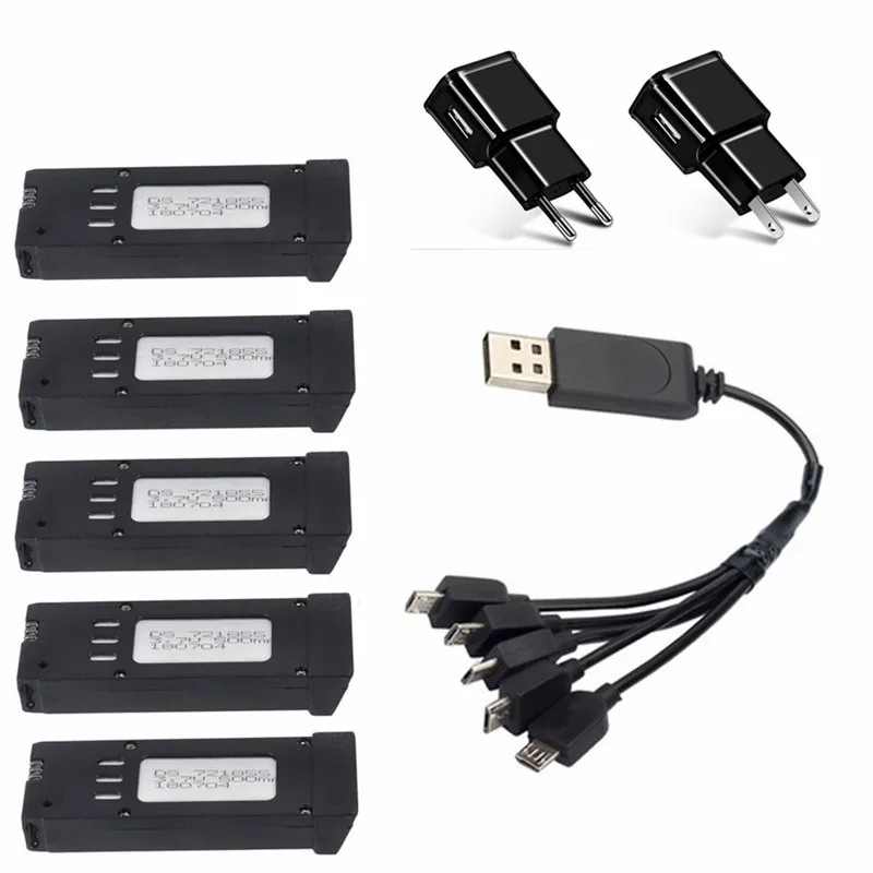 Original E58 JY019 S168 Battery 3.7V 500mah Spare Part 3.7v and 5Pcs USB Charger 500MAH Lipo For | Игрушки и хобби