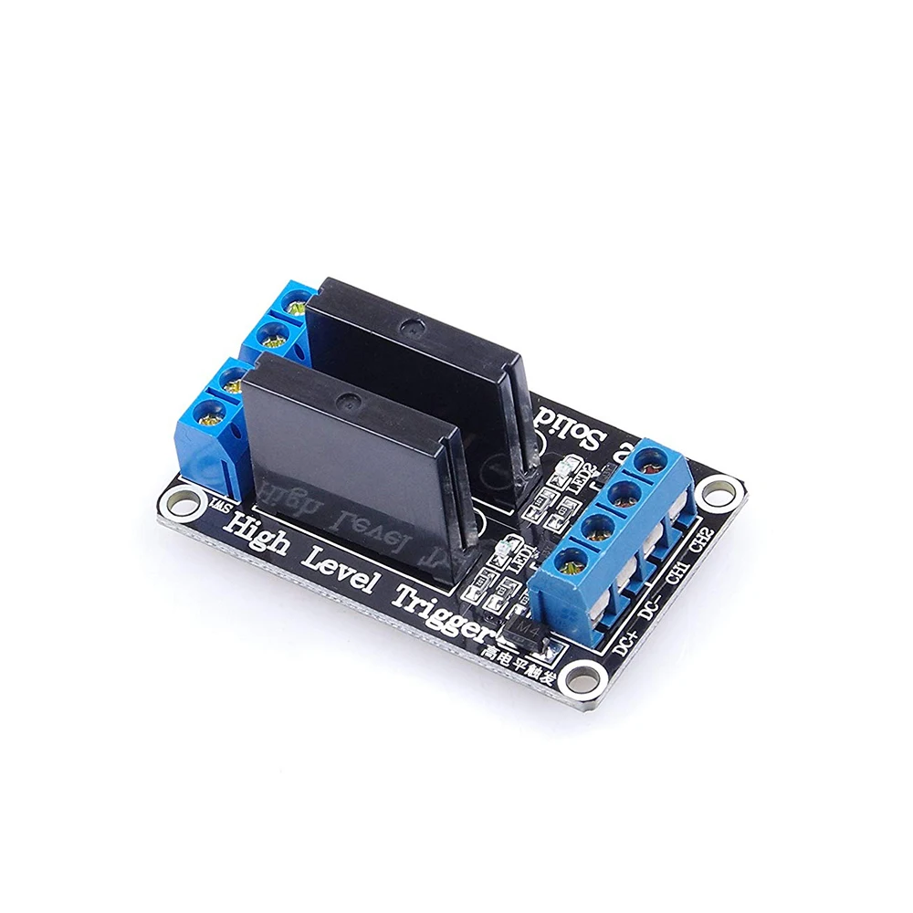 Двухканальный твердотельный релейный модуль Плата высокого уровня триггера 5 в 2