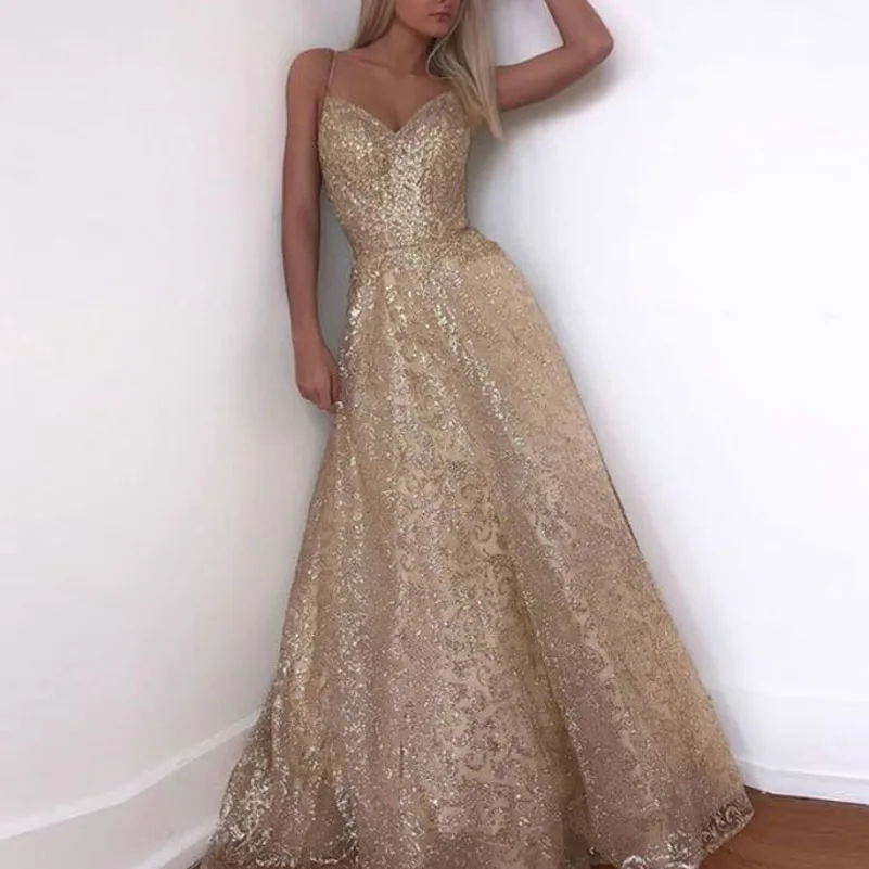 Летнее Золотое блестящее платье женское vestidos женская одежда kleider элегантные