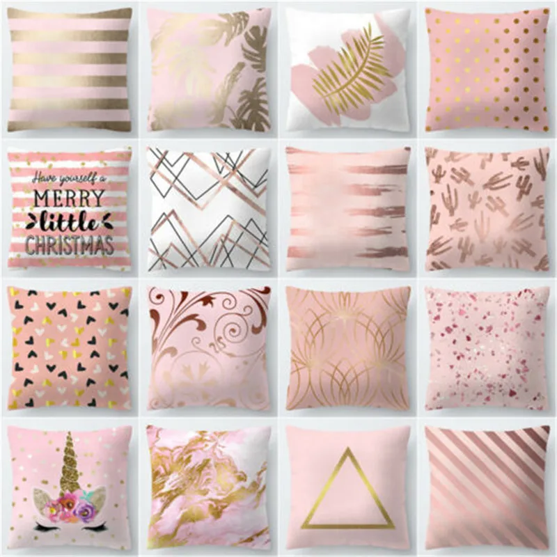 Полиэфирная наволочка розовое золото для дивана автомобиля домашний декор AU