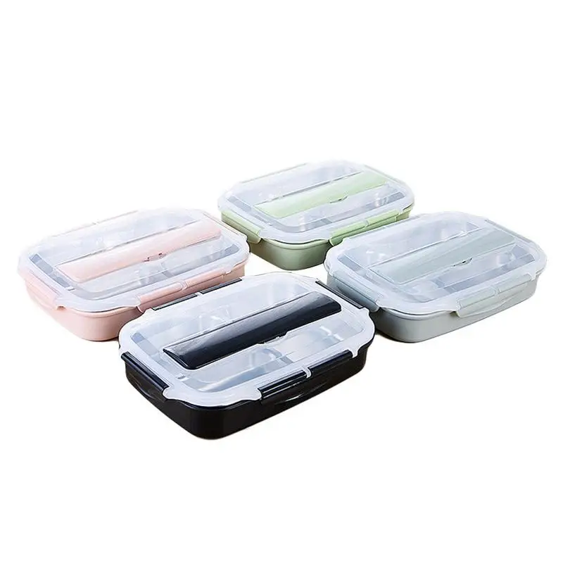 4-Grid Lunch Box Stainless Steel Food Storage Double Sealed Insulated Bowl Men Women Leak-Proof Bento Container | Дом и сад