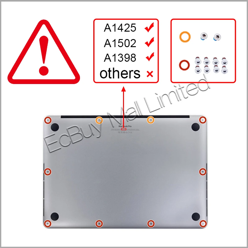 Новинка для 4 шт. комплект с резиновыми ножками и винтами Macbook Pro Retina 13 &quot15&quot A1398