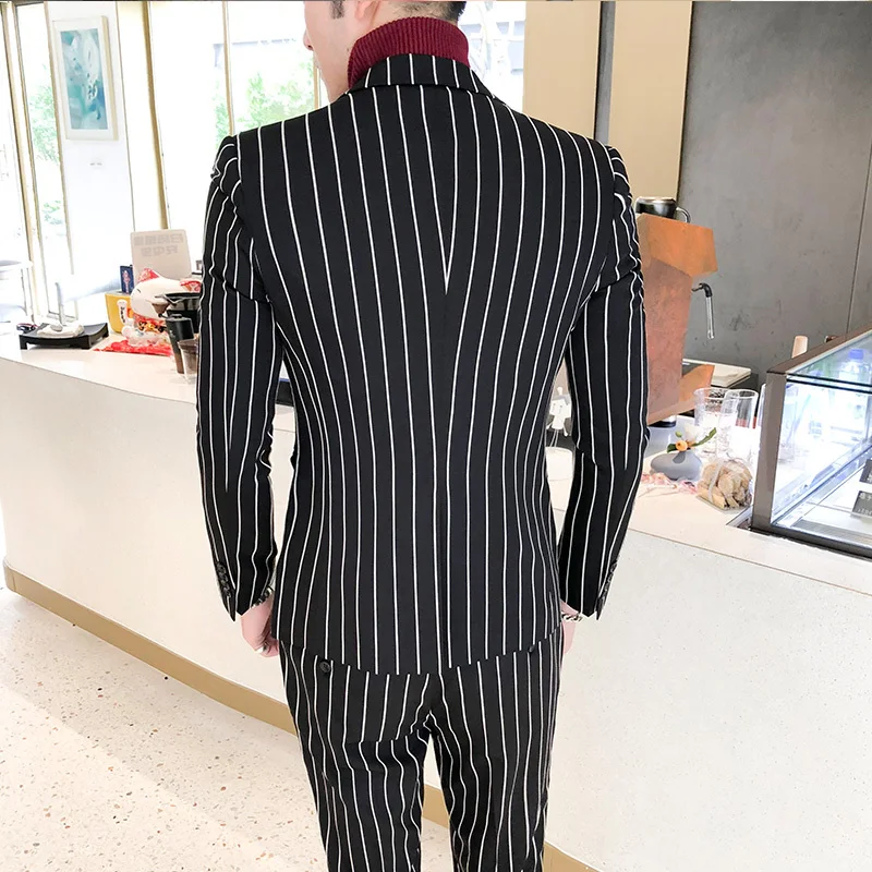Мужской костюм Slim Fit осенне зимний деловой смокинг большого размера в Корейском