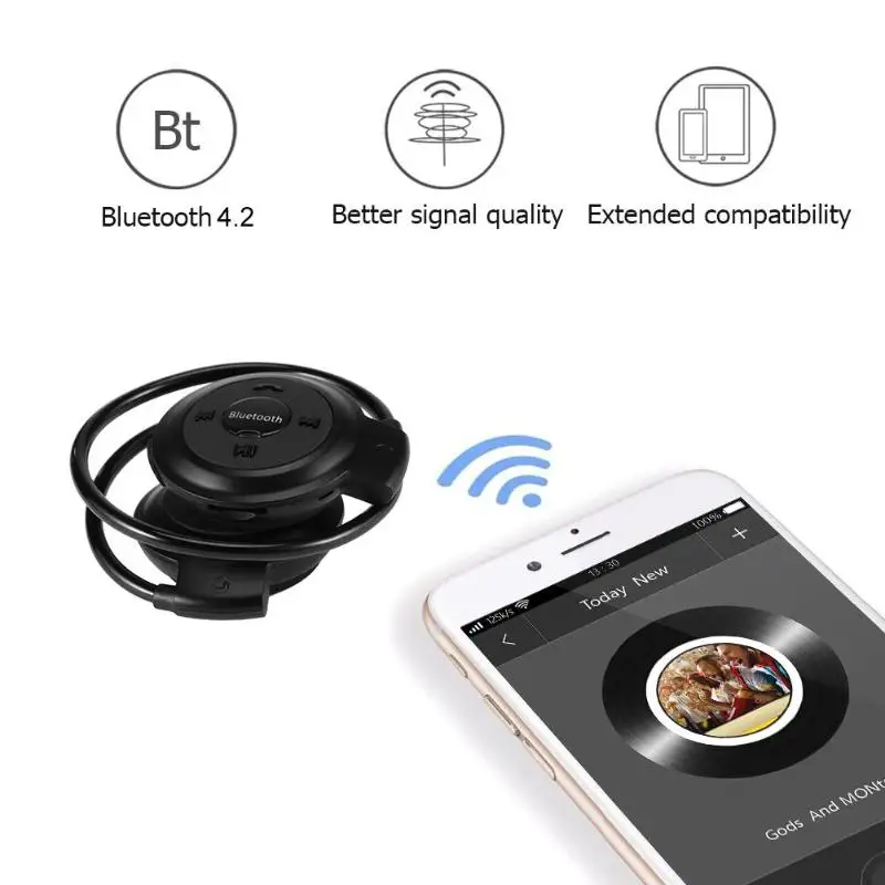 Мини Bluetooth 4 2 гарнитура с fm радио Спортивные Беспроводные наушники музыкальные