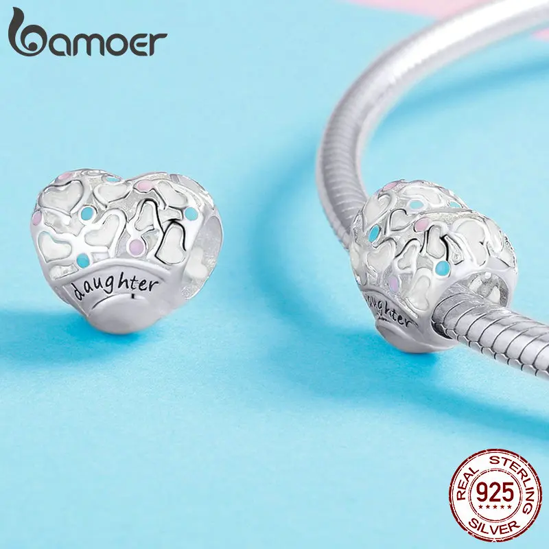 Женский браслет BAMOER с сердечком из стерлингового серебра 3 мм SCC1152 | Украшения и