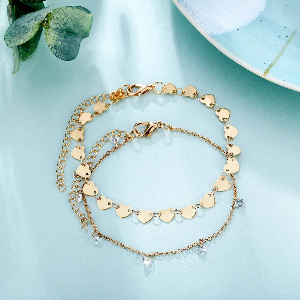 Новые браслеты на ногу браслет с подвеской из искусственных камней комплект