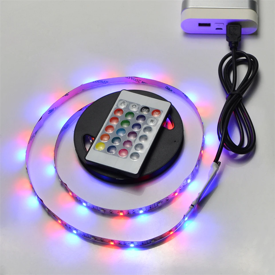 3528 RGB 5 в usb лента для изменения цвета 50 см 1 м 2 3 4 Рождественское украшение ТВ ПК