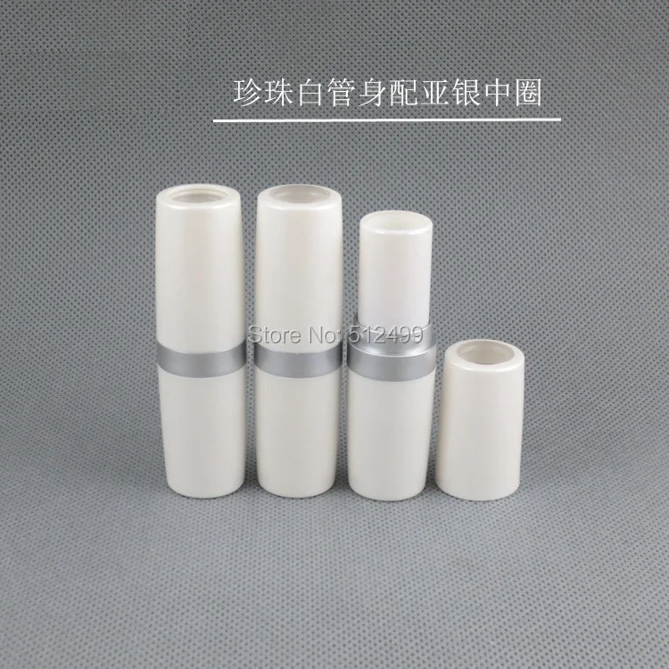 10/30/50/100pcs 11.8mm Mold filling DIY empty 4g Pearl white lipstick tube clear top Mouth wax Lip balm plastic | Красота и здоровье