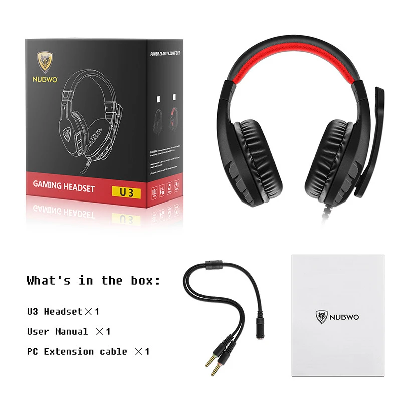 NUBWO U3 3 5 мм PC игровые стереонаушники с микрофоном для компьютера Xbox One геймер