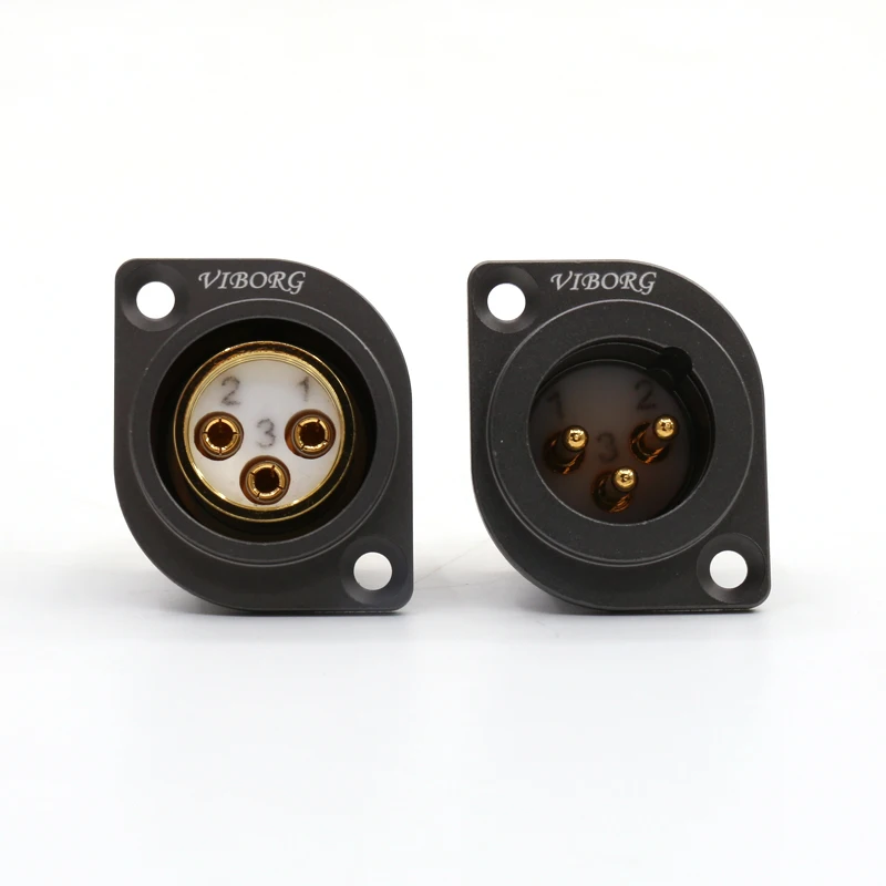 Viborg CM201 (G) CF201 1 шт. 3 PIN гнездо XLR разъем для микрофона Jack AMP Mic серебряное дно толстое