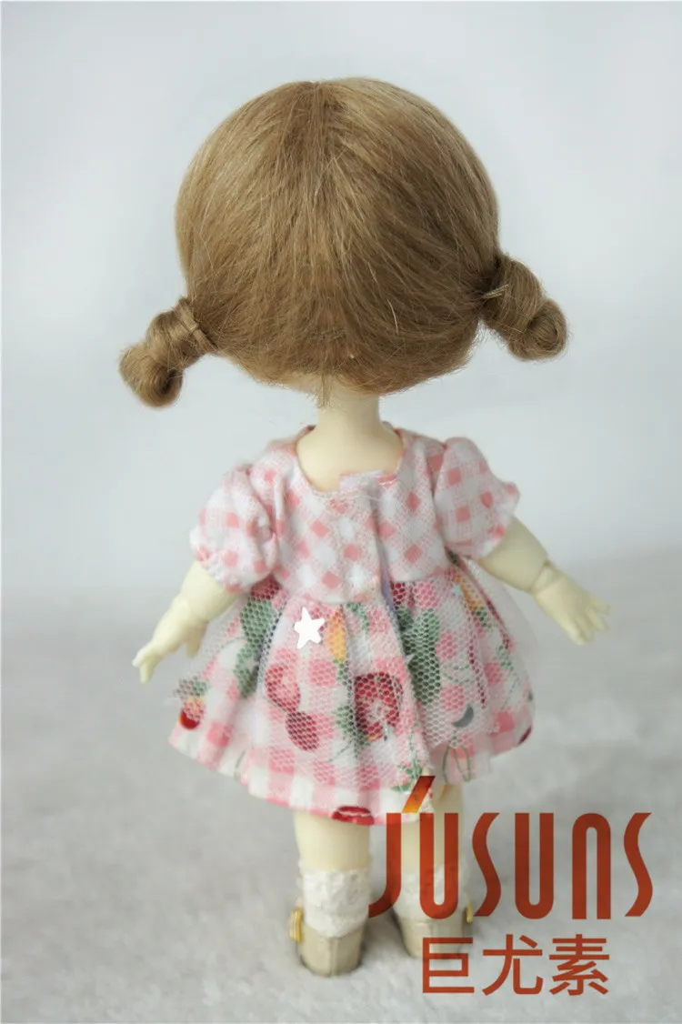 Волосы для куклы JD142 1/12 1/8 два пони BJD мохеровый парик Размер 3 4 дюйма 5 дюймов