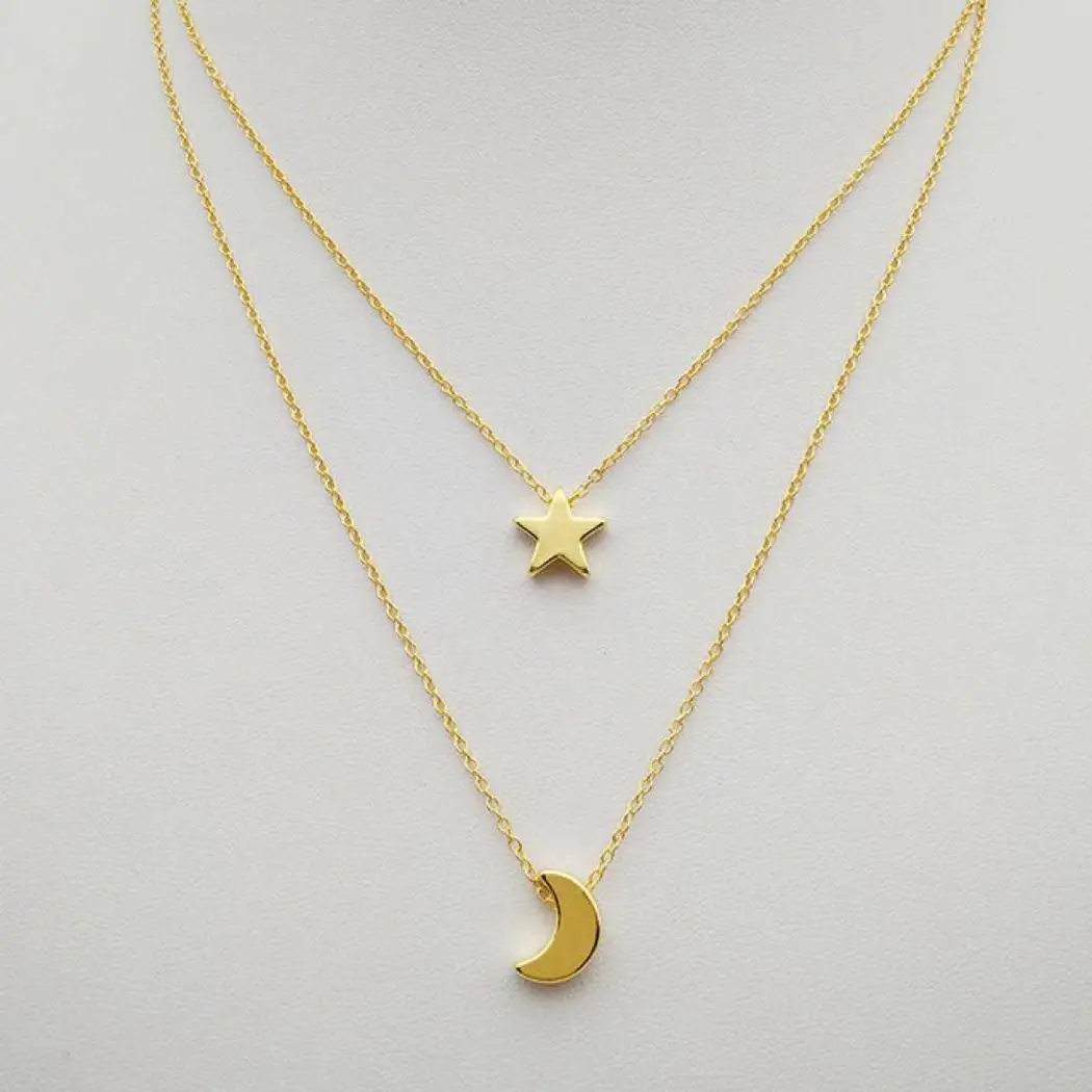 Новые модные женские туфли двухслойные Шарм цепи Подвеска со слоями Jewelry цепочки