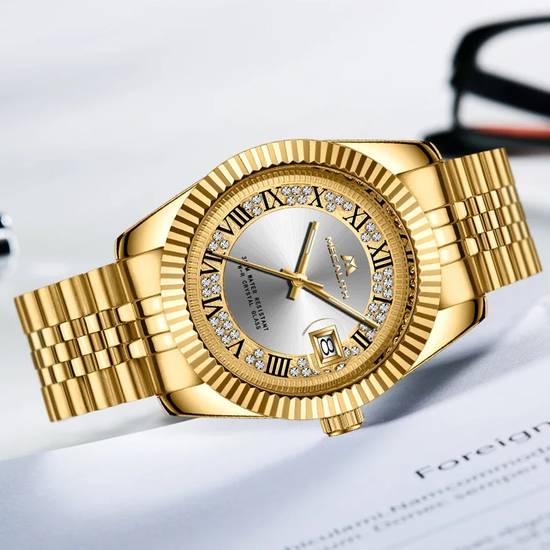 Часы MEGALITH мужские с хронографом роскошные брендовые водонепроницаемые деловые