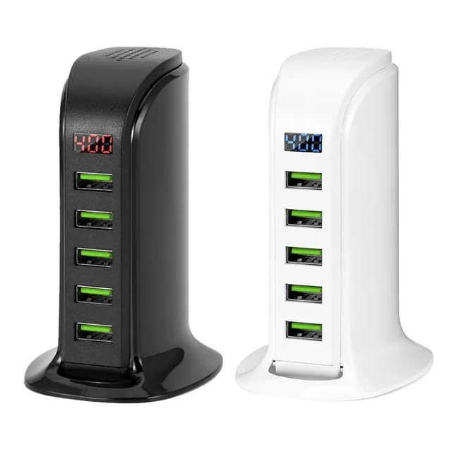 5 портов Мульти Usb зарядное устройство Led дисплей док-станция для зарядки с