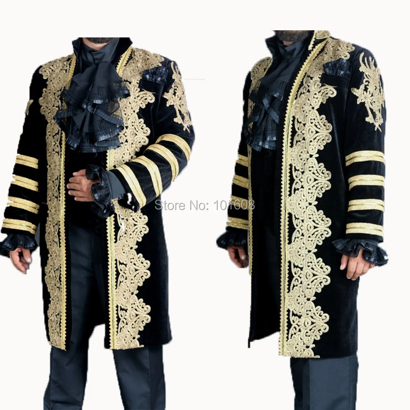 

На заказ! Черная кружевная Куртка 1 шт. Мужское пальто певец DJ концертные куртки платье викторианское сценическое выступление мужские костю...