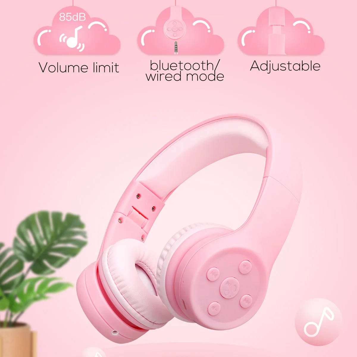 Портативные беспроводные наушники bluetooth для детей складные детские Накладные с