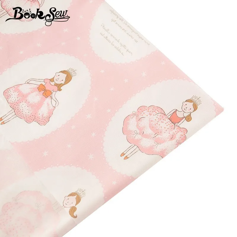 Вышитая ткань Booksew из 100% хлопка саржевая с рисунком принцессы мультфильма Tissu Tecido