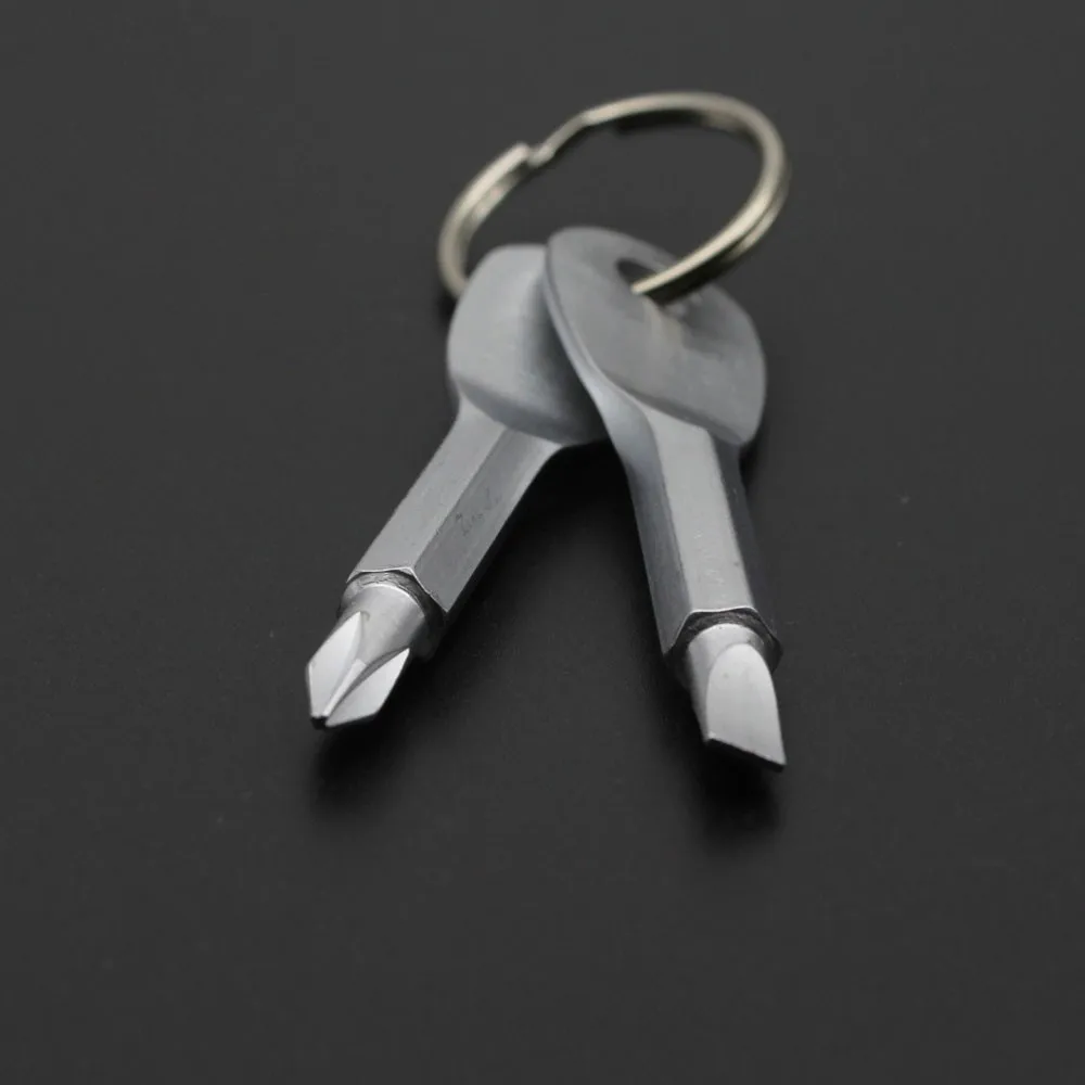 2 шт. Прецизионная отвертка комплект литой сталь мини брелок карман ремонт EDC