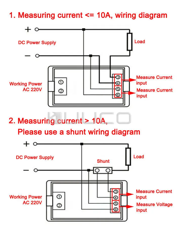 

5pcs/lot Digital Voltmeter Ammeter DC 0~20V/10A Panel Amp Volt Voltage Current Meter Tester Dual LED Display Auto Car
