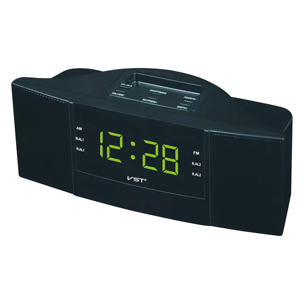 DC 5V Изысканная Dual Band будильник часы для мониторинга сна AM/FM радио с светодиодный