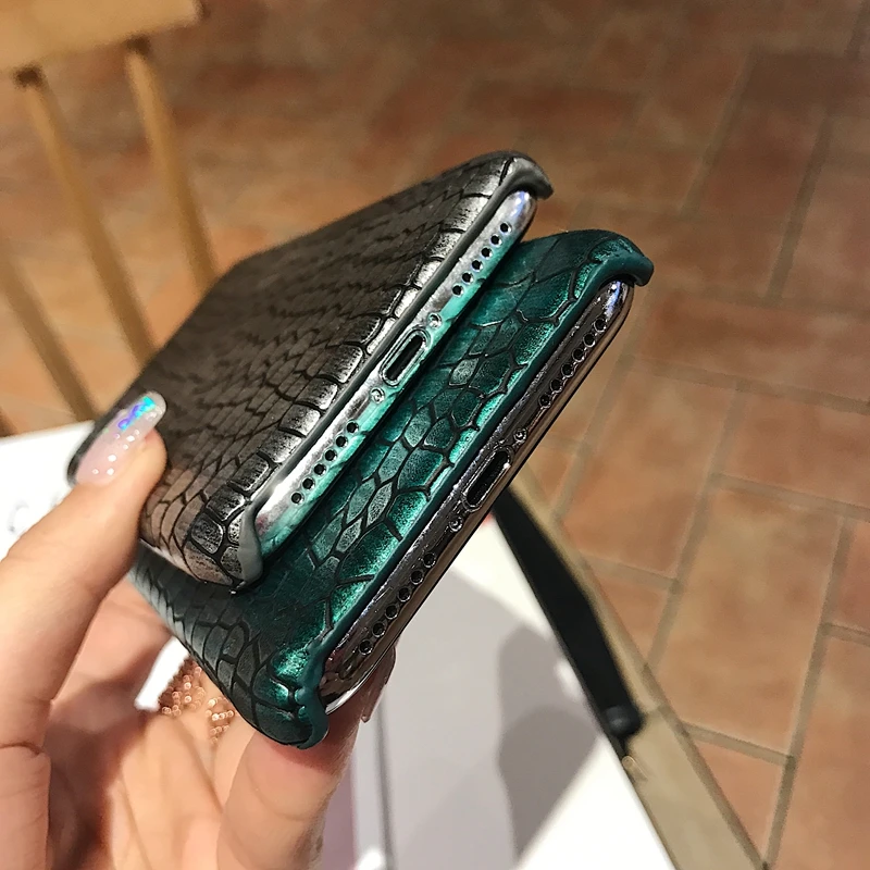 Роскошный сексуальный 3D чехол с крокодиловой кожей для iPhone XR X 8 7Plus из