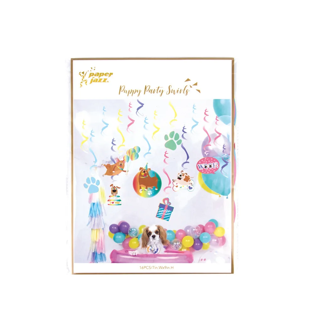 16 шт. украшение для вечеринки в честь Дня Рождения щенка висячие украшения с днем