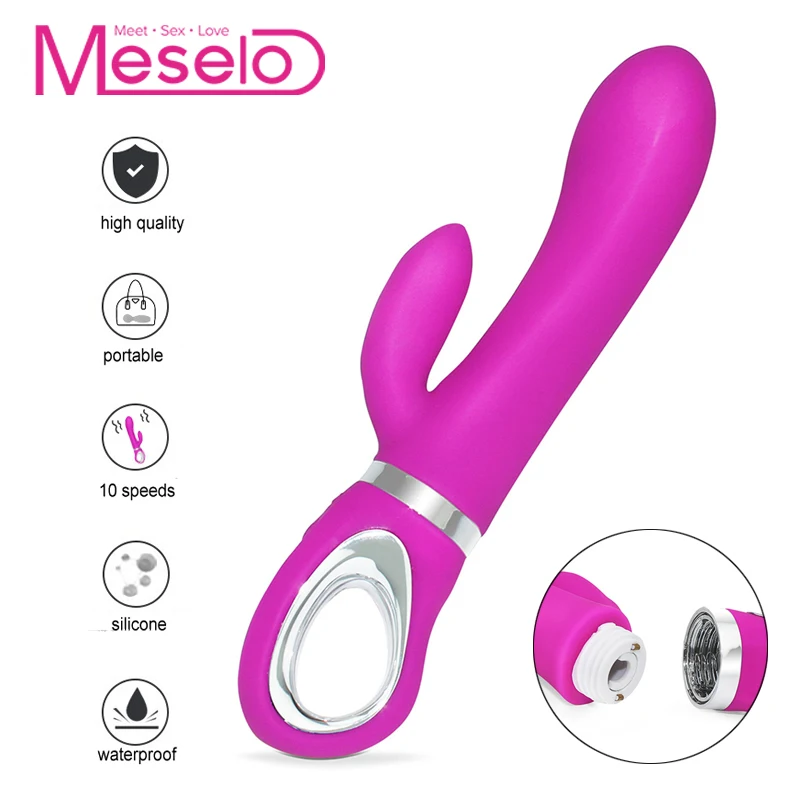 Meselo 10 скоростной Вибратор Кролик с питанием от батареи секс игрушки для женщин