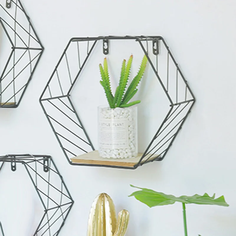 Шестиугольная сетка настенная Полка Стеллаж полки Главная Настенная