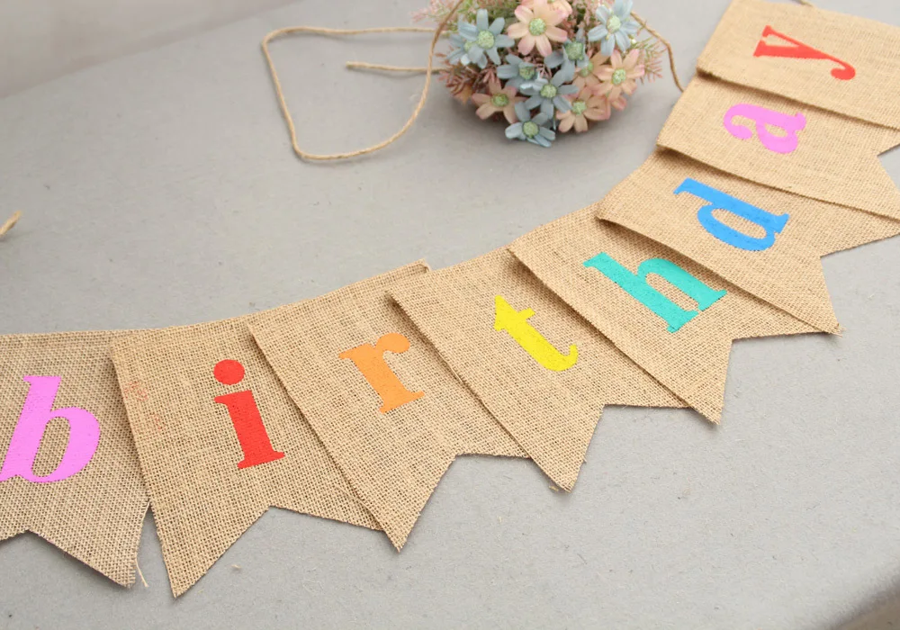 Флаг с принтом на день рождения флажки треугольные вытягивающие цветы для