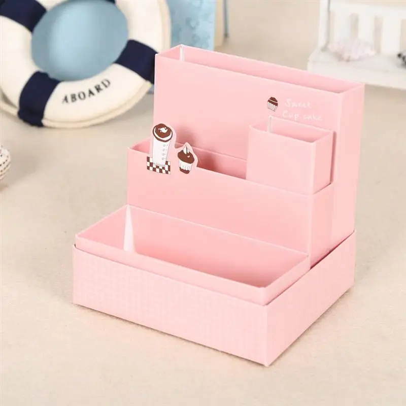 1 шт. коробка для хранения косметики бумажный Настольный складной отсек разного