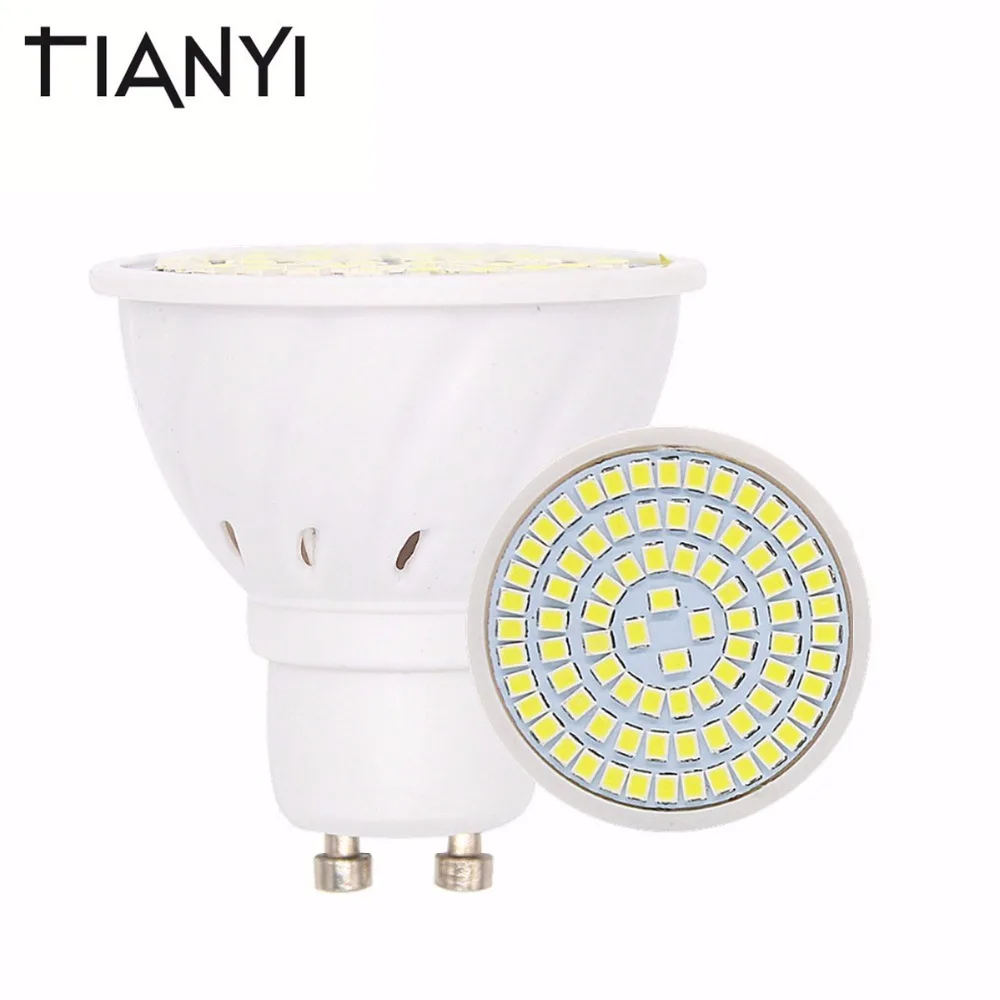 GU10 LED Lamp 220V 2835 Lampada Bulbs Spot Light 48LED 60LED 80LED Bombillas Spotlight GU 10 Candle Lamparas 10pcs/lot | Лампы и