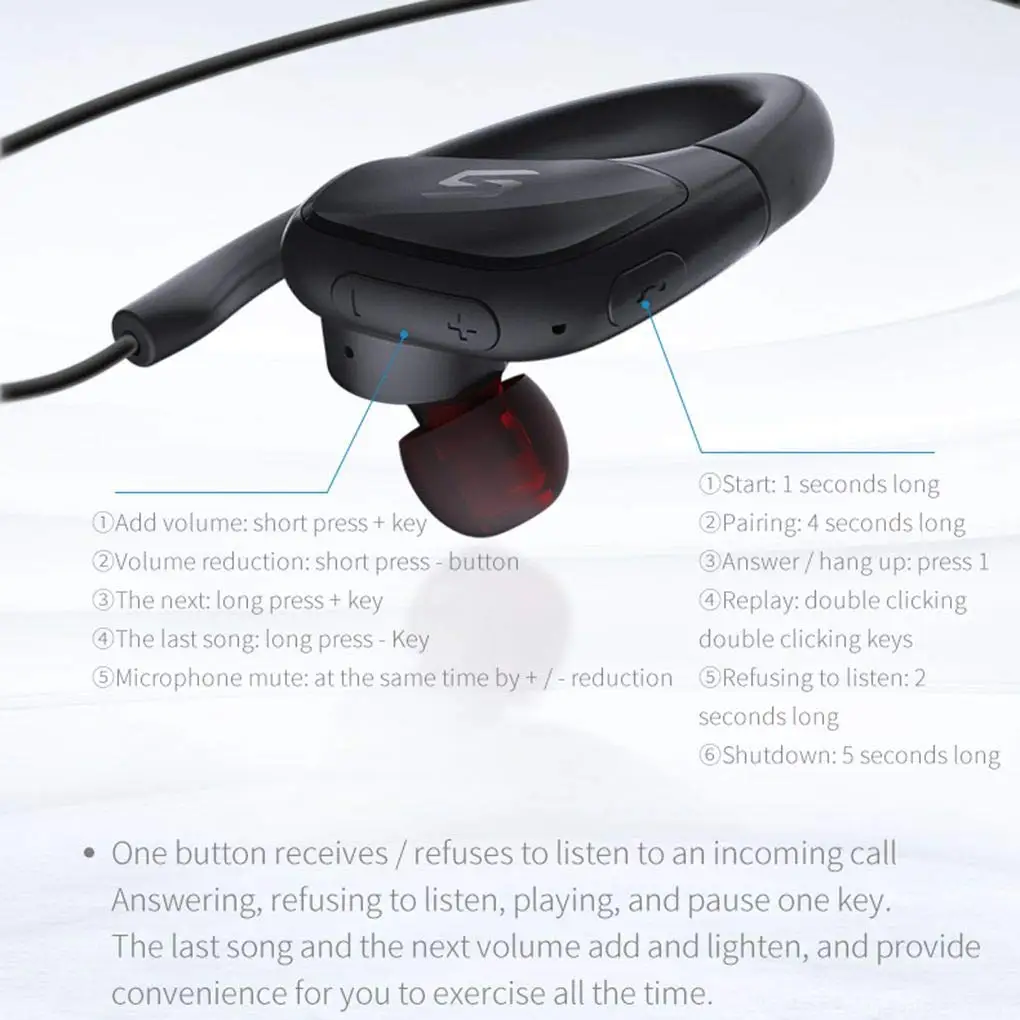 SHINECON VR Shinecon SC J11 спортивные Bluetooth наушники Антиперспиранты беспроводные для Ios