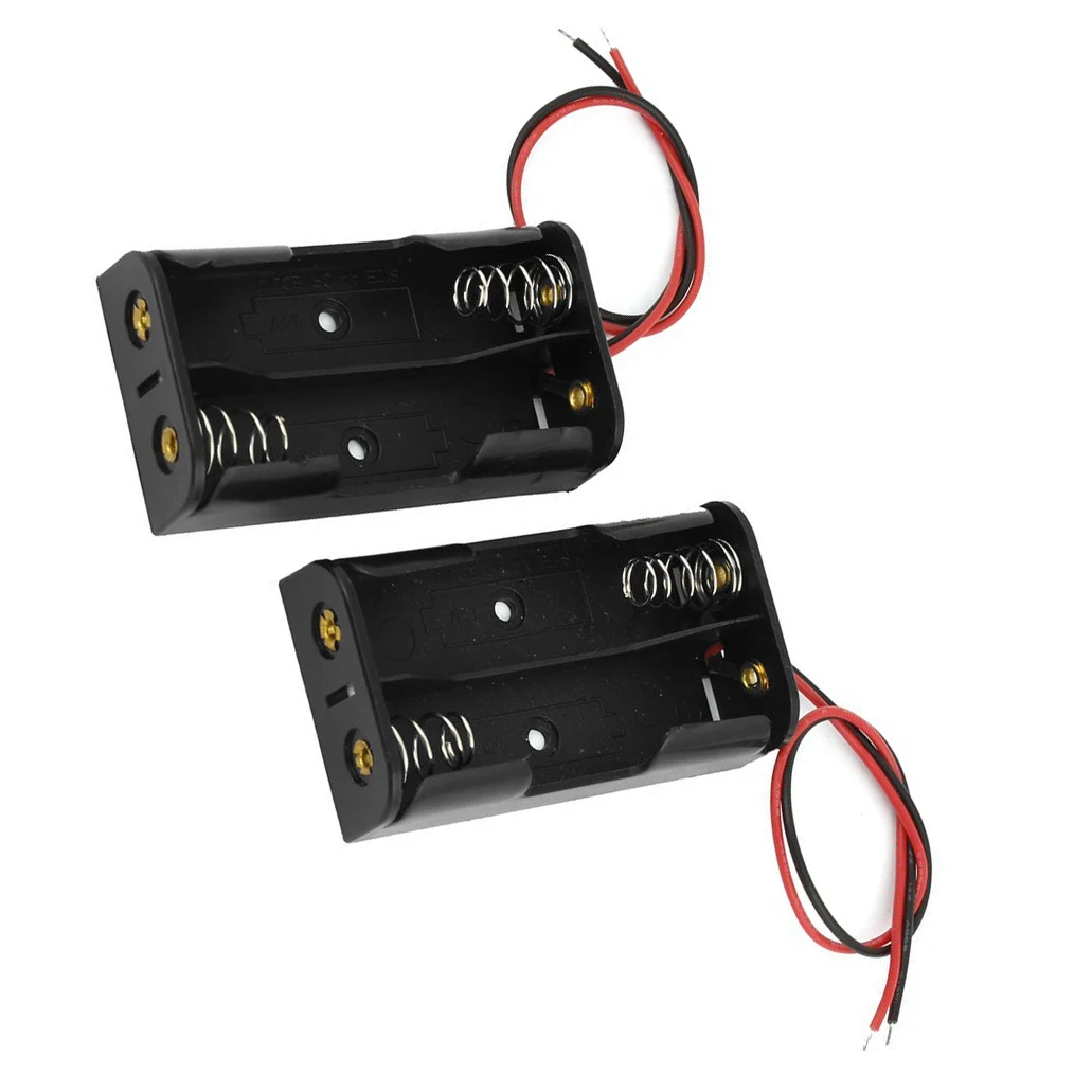2 шт. пружинный зажим на картинке вместе с черными Пластик 2x1 5 V AA Батарея