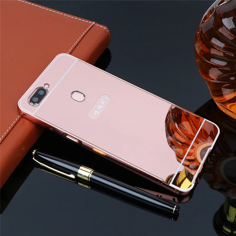 Oppo Realme 2 Pro Чехол OppoA7X металлическая рамка с зеркалом задняя крышка Жесткий чехол