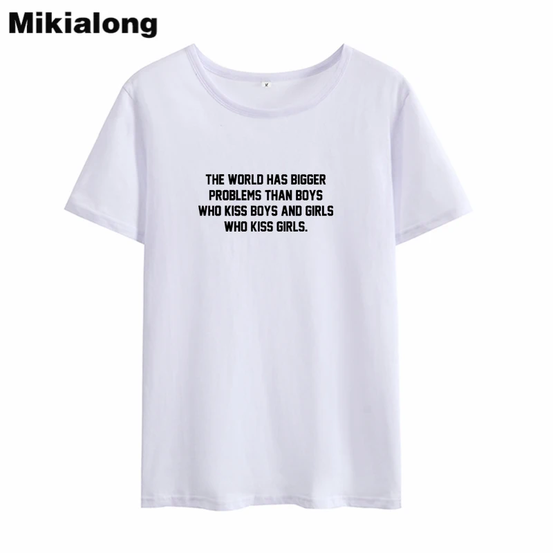 Mikialong The World Has Problem Женская Футболка Harajuku Tumblr женская черная хлопковая Femme с