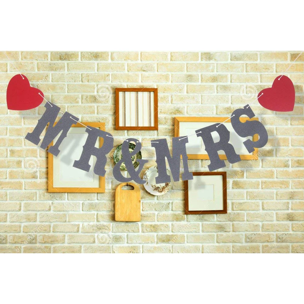 MR and MRS баннеры из мешковины гирлянда винтажный деревенский свадебный стол