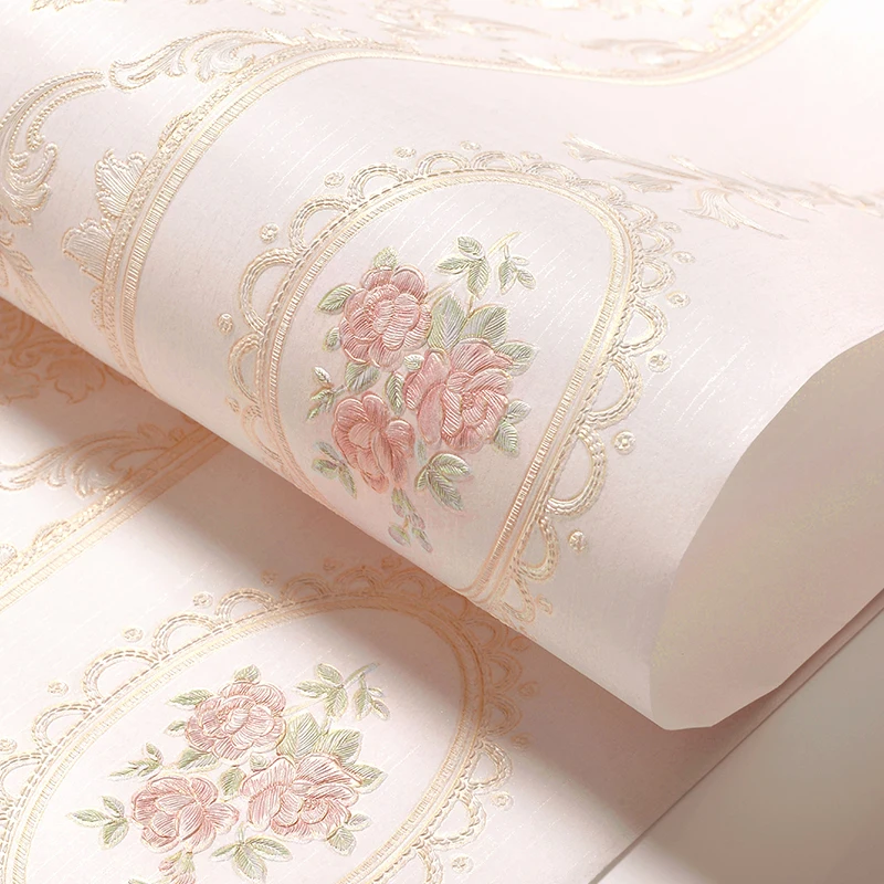 

Wallpaper Warm Pink Vertical Stripes Thick Living Room Bedroom 3d European Pastoral Non-woven Wallpaper Tv Background Wall