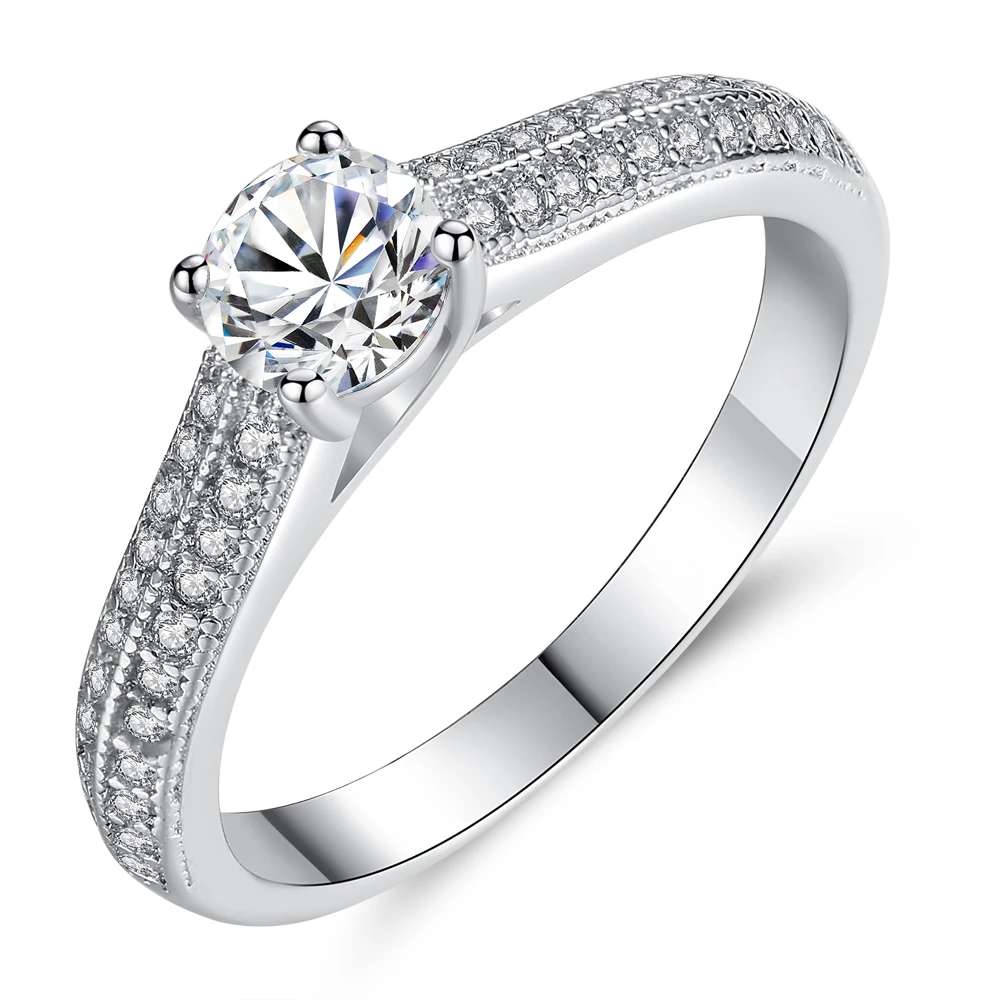 3 row ring lily four claws micro inset simple marriage female couple girlfriends explosions wholesale | Украшения и аксессуары