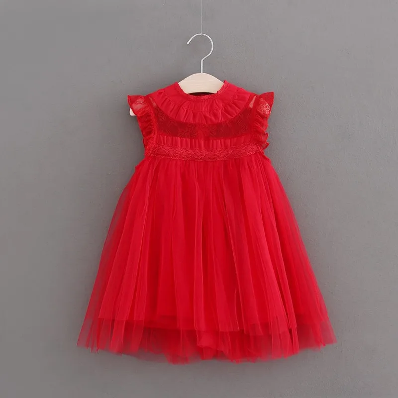 Baby Girls Summer Lace Tutu Green Dress Children Kids 2020 New Sleeve-less Lovely Fashion Clothing Red/ Green/ Beige/ Brown | Детская
